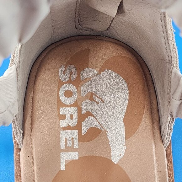 SOREL Women's Ella II Ankle Strap Sandals Stretch Strappy Suede Zip Gray - Picture 7 of 9